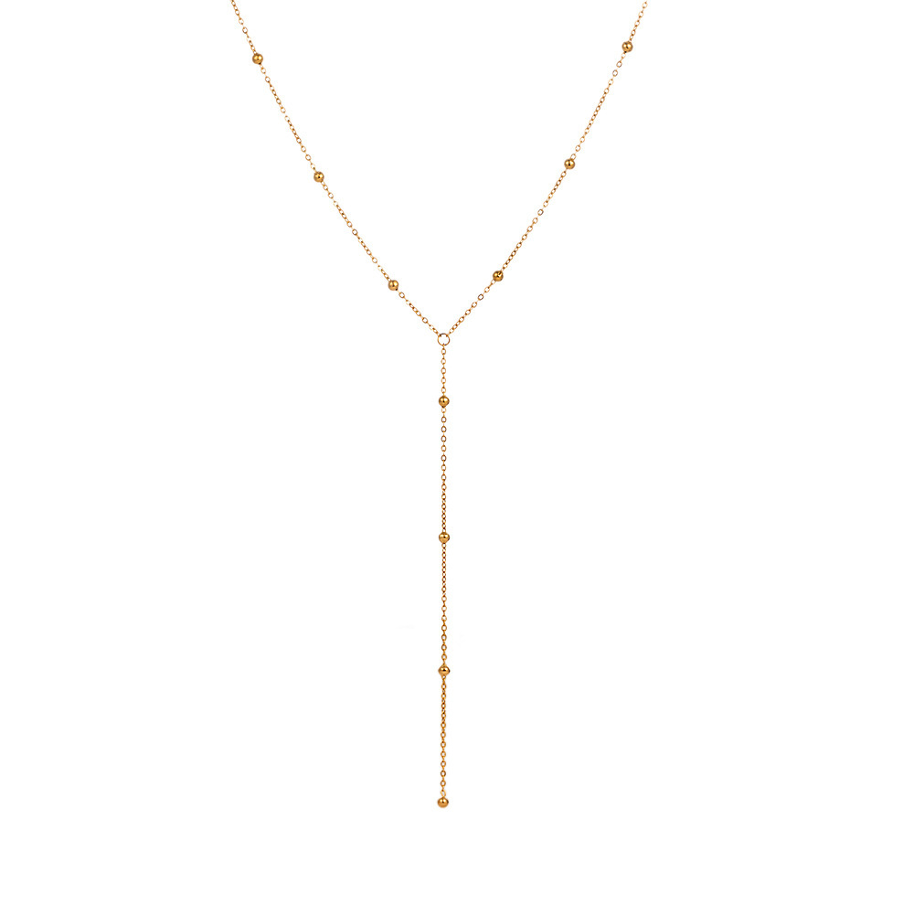 Fashionable 18K Gold Plated Bead Chain Necklace with Pendant